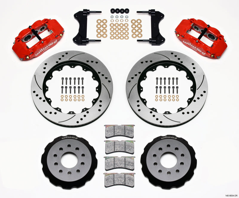 Wilwood Narrow Superlite 6R Front Hat Kit 14.00in Drilled Red 98-02 Camaro/Firebird Wilwood