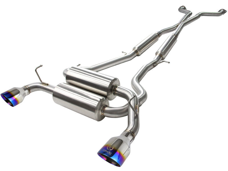 aFe Takeda 2-1/2in 304SS Cat-Back Exhaust Infiniti G37 08-13/Q60 14-15 V6-3.7 w/ Blue Flame Tips aFe