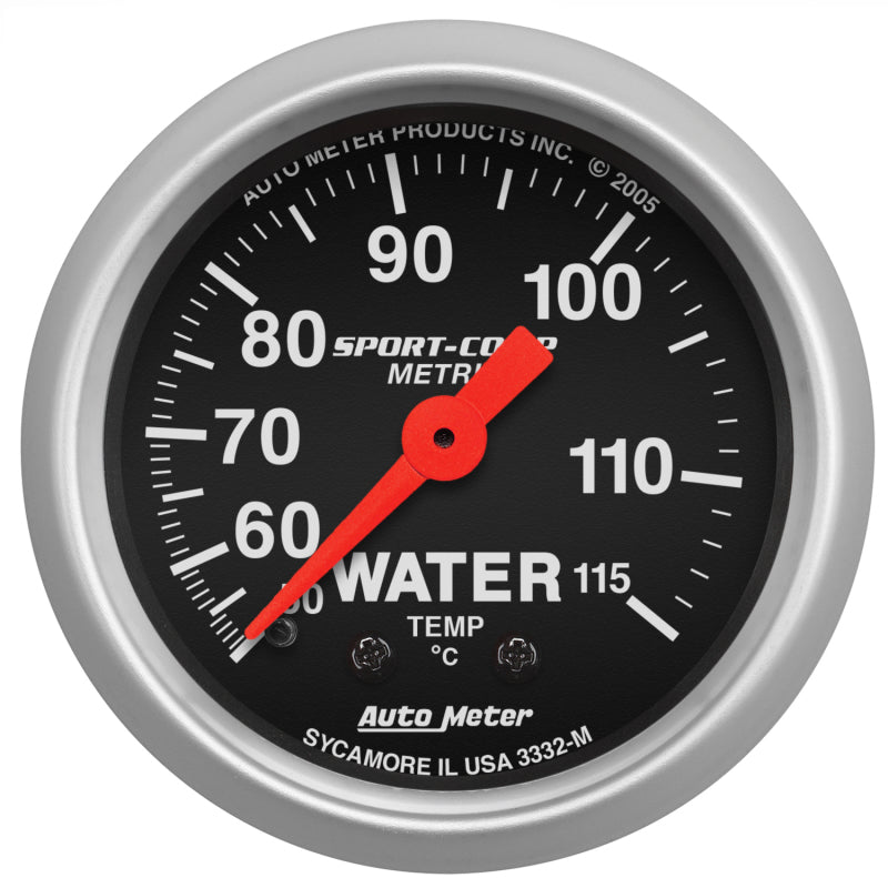 AutoMeter GAUGE; WATER TEMP; 2 1/16in.; 50-115deg.C; MECHANICAL; SPORT-COMP - eliteracefab.com