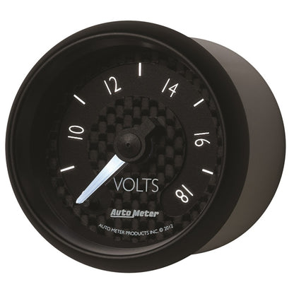 Autometer GT Series 52mm Full Sweep Electronic 8-18 Volts Voltmeter 8091