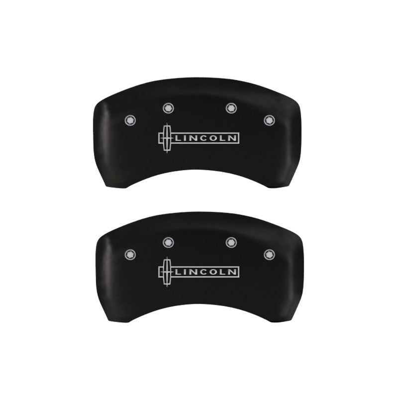 MGP 4 Caliper Covers Engraved Front & Rear Lincoln Red finish silver ch MGP