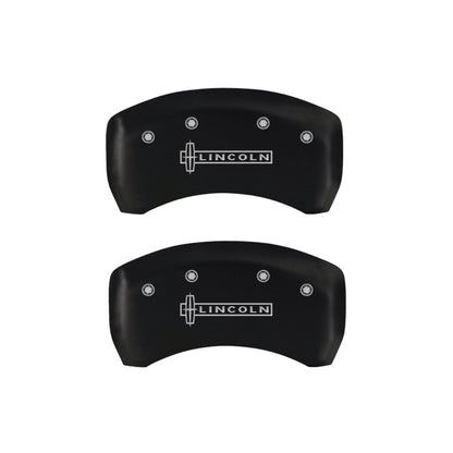 MGP 4 Caliper Covers Engraved Front & Rear Lincoln Red finish silver ch MGP