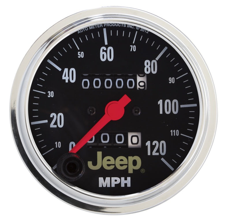 Autometer Jeep 85.7mm In-Dash 120 MPH Mechanical Speedometer Gauge 880245