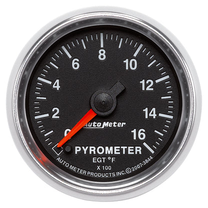 Autometer GS 0-1600 degree F Full Sweep Electronic Pyrometer Gauge 3844
