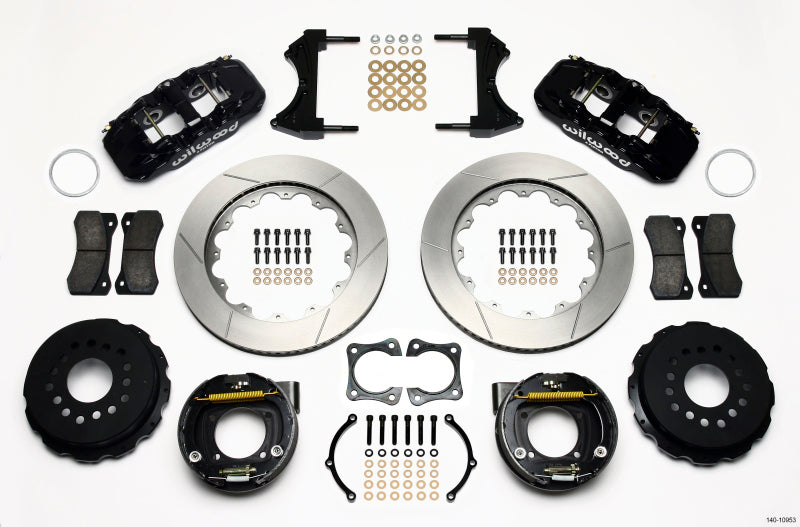Wilwood AERO4 Rear P-Brake Kit 14.00in 58-64 Olds/Pontiac Ends 2.81in Offset Wilwood