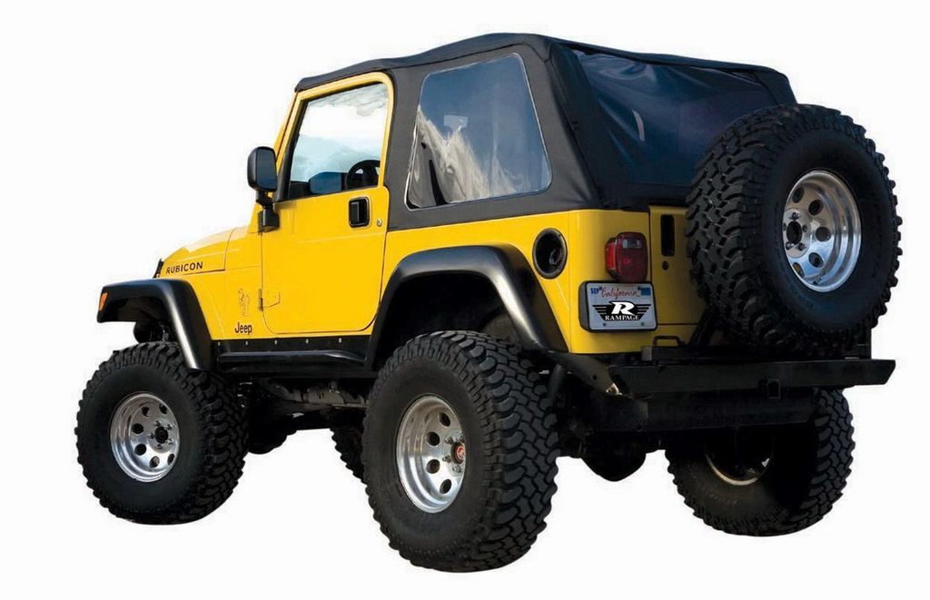 Rampage 1997-2006 Jeep Wrangler(TJ) Excludes LJ Unlimited Frameless Soft Top Kit - Black Diamond - eliteracefab.com