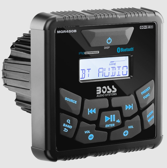 BOSS Audio Systems Bluetooth Marine Gauge Receiver USB AM/FM - MGR450B
