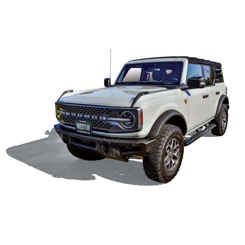 Westin 21-22 Ford Bronco (4-Door) PRO TRAXX 4 Oval Nerf Step Bars - Textured Black - eliteracefab.com