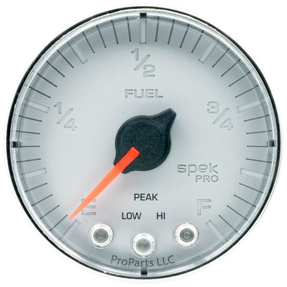 Autometer Spek-Pro Gauge Fuel Level 2 1/16in 0-270 Programmable Slvr/Chrm P312218