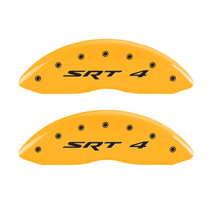 MGP Front set 2 Caliper Covers Engraved Front SRT4 Yellow finish black ch MGP