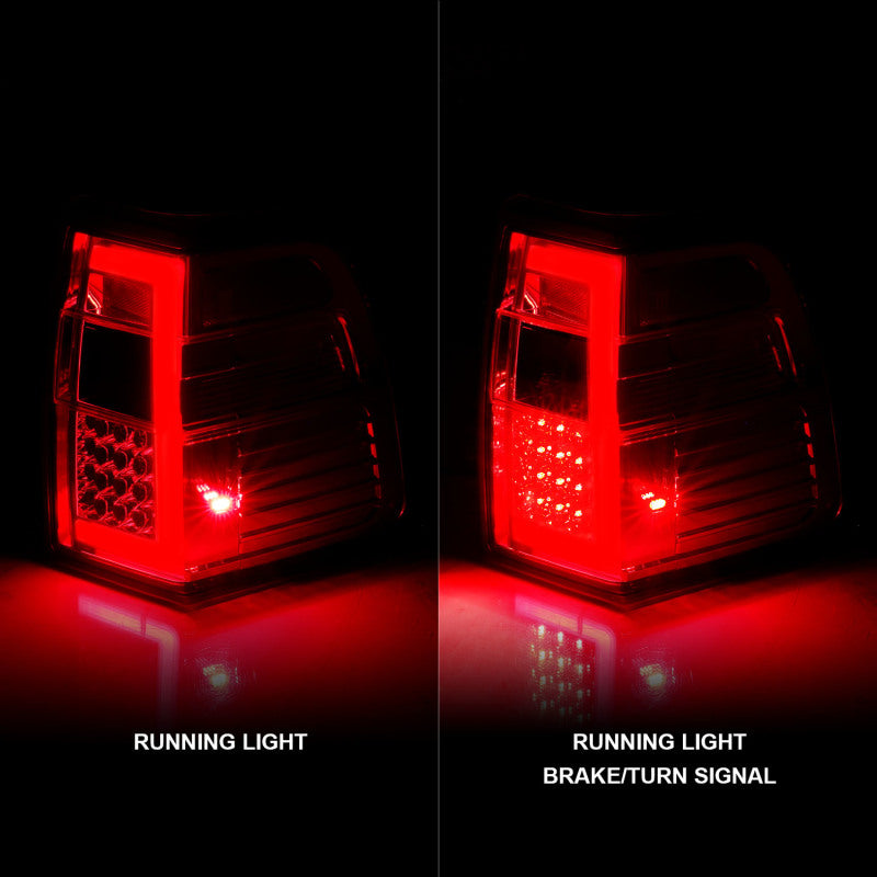 ANZO FORD EXPEDITION 07-17 LED C BAR STYLE TAIL LIGHTS CHROME RED/CLEAR LENS W/ SEQUENTIAL SIGNAL - 311410 ANZO