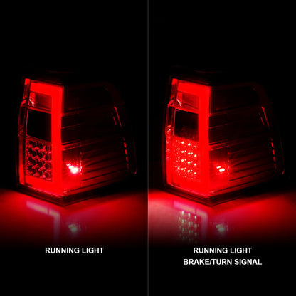 ANZO FORD EXPEDITION 07-17 LED C BAR STYLE TAIL LIGHTS CHROME RED/CLEAR LENS W/ SEQUENTIAL SIGNAL - 311410 ANZO