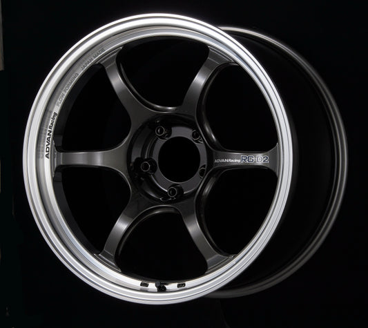 ADVAN Racing RG-D2 17x8 +35 4x100 Wheel - Machining & Black Gunmetallic - YAT7G35AMBG