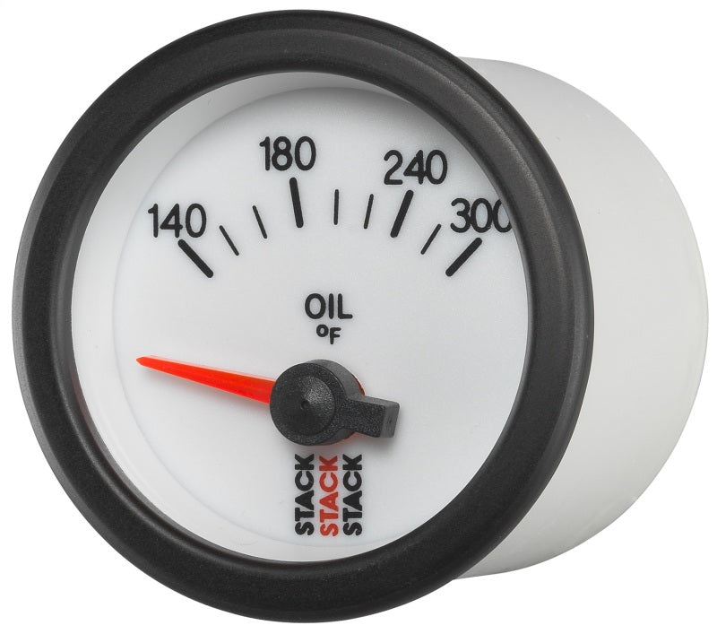 Autometer Stack 52mm 140-300 Deg F 1/8in NPTF Electric Oil Temp Gauge - White ST3260