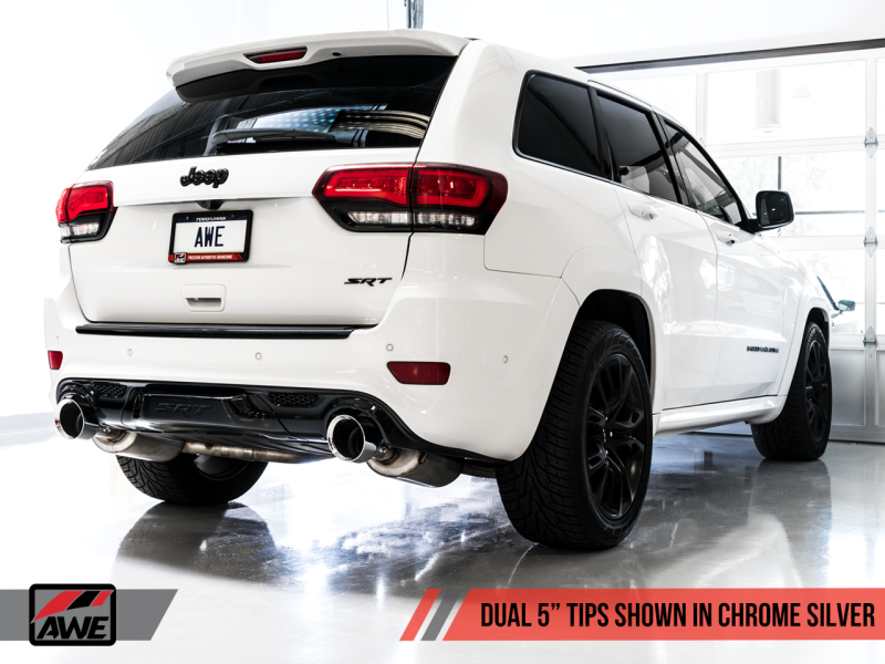 AWE Tuning 2020 Jeep Grand Cherokee SRT Touring Edition Exhaust - Chrome Silver Tips - eliteracefab.com