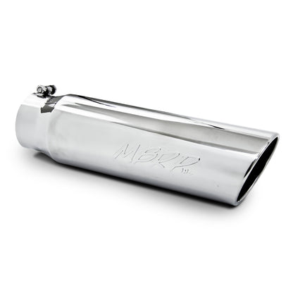 MBRP Universal 5in OD Angled Rolled End 4in Inlet 18in Lgth T304 Exhaust Tip - eliteracefab.com