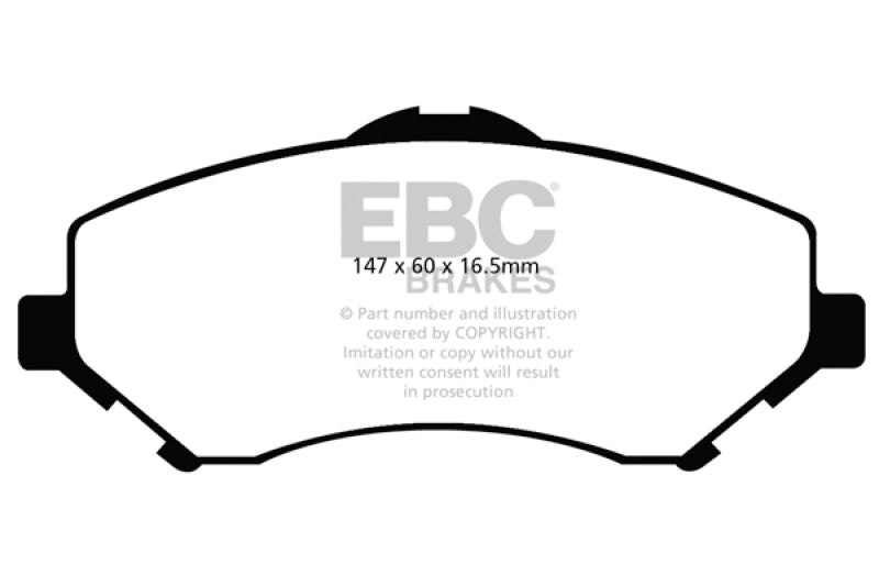 EBC 08-11 Chrysler Town & Country 3.3 Yellowstuff Front Brake Pads - eliteracefab.com