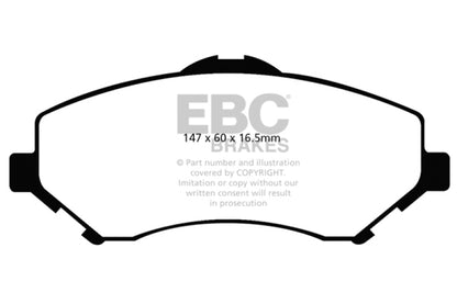 EBC 08-11 Chrysler Town & Country 3.3 Greenstuff Front Brake Pads - eliteracefab.com