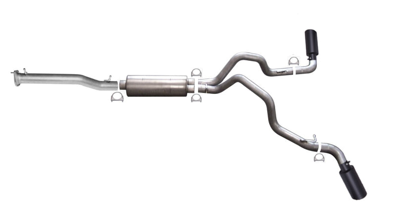 Gibson 11-19 GMC Sierra 2500 HD Denali 6.0L 3.5in/3in Cat-Back Dual Extreme Exhaust - Black Elite Gibson