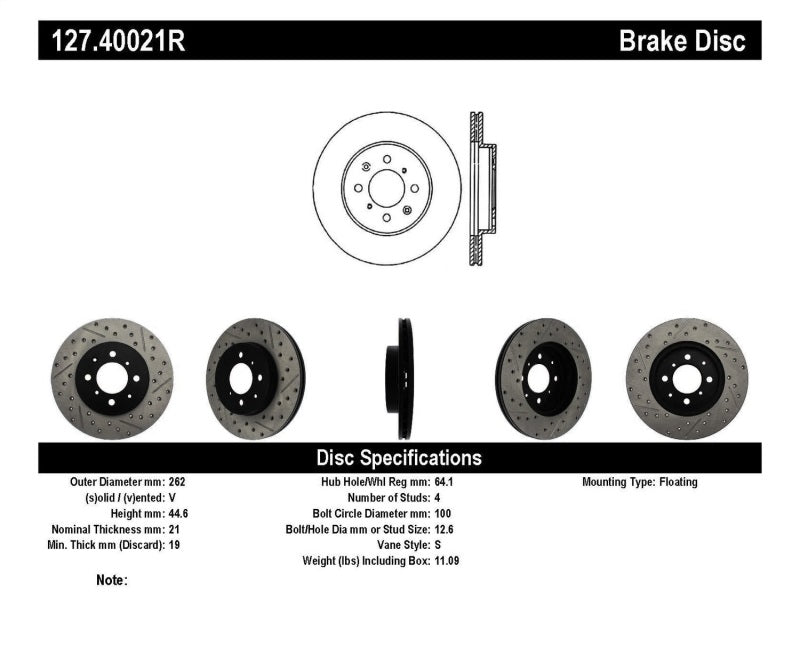 StopTech 90-01 Acura Integra (exc. Type R) / 01-05 Honda Civic / 07+ Honda Fit / 93-97 Del Sol VTEC - eliteracefab.com