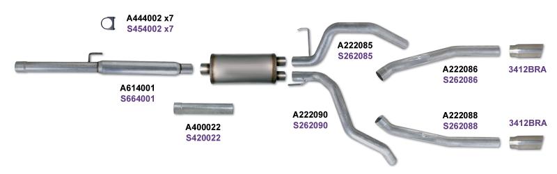 Diamond Eye KIT 3in CB DUAL SS: DODGE 1500 2009-12 HEMI Diamond Eye Performance