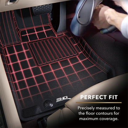 3D MAXpider L1TY16321509 2014-2019 Toyota Highlander Kagu 2nd Row Floormats - Black