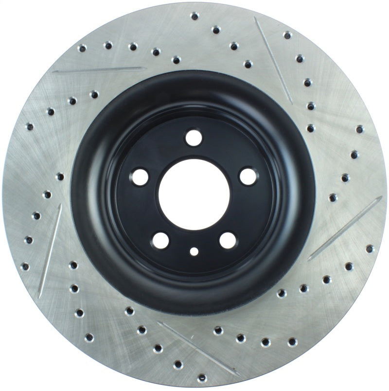 StopTech Slotted & Drilled Sport Brake Rotor - 2015 Ford Mustang Non-Brembo - Front Right - eliteracefab.com