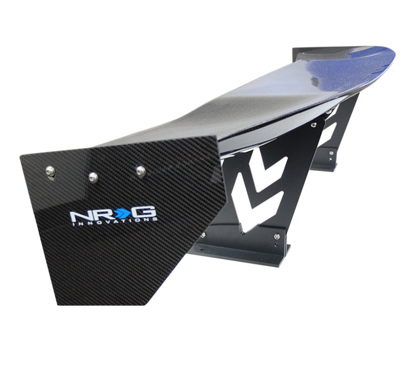 NRG Carbon Fiber Weave 59 Inch Universal Rear Spoiler Arrow Cut Out Stands and NRG logo End Plates - eliteracefab.com