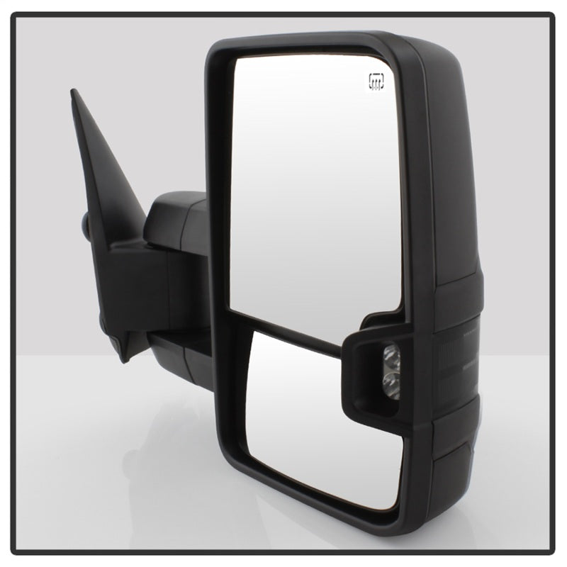 xTune Chevy Silverado 03-06 G2 Heated Smoke LED Signal Telescoping Mirrors MIR-CS03S-G2-PWH-SM-SET - eliteracefab.com