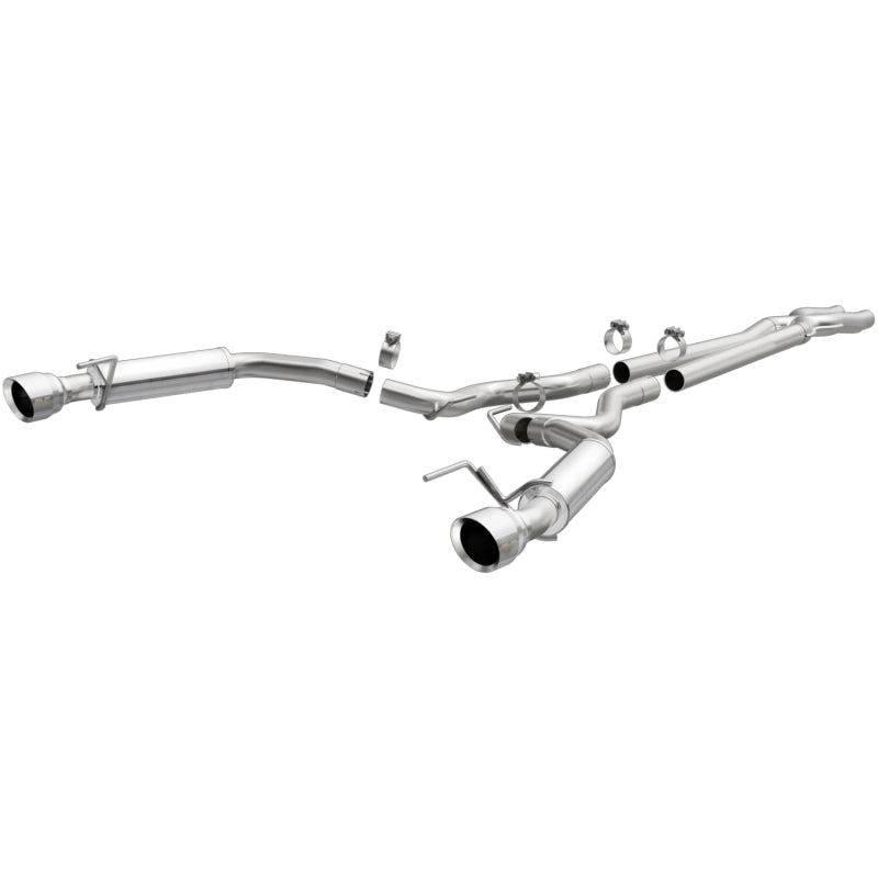 MagnaFlow Cat Back, SS, 2.5in, Competition, Dual Split Polished 4.5in Tips 2015 Ford Mustang V6 3.7L - eliteracefab.com