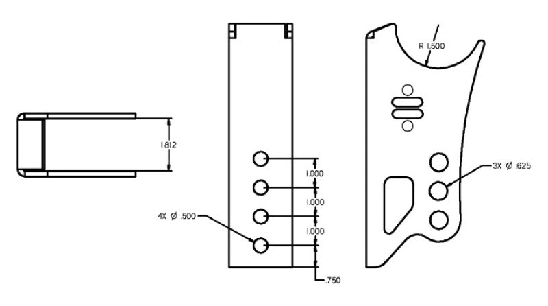 Ridetech Weld On Rear Axle Bracket for Bolt-On 4 Link Ridetech