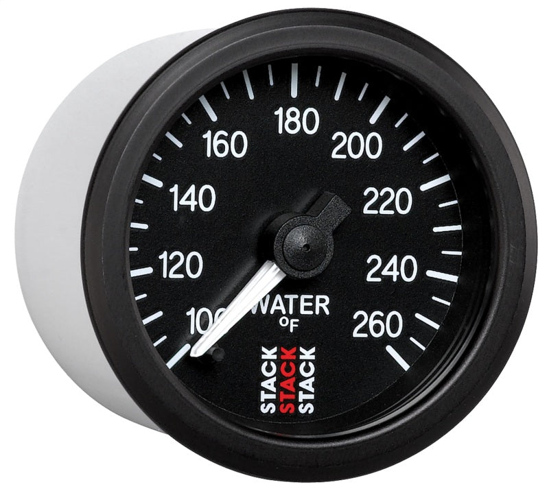 AutoMeter GAUGE; WATER TEMP; PRO STEPPER MOTOR; 52MM; BLK; 100-260deg.F; 1/8in. NPTF MALE AutoMeter