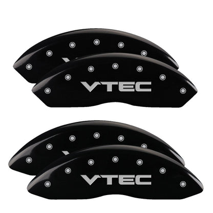 MGP 4 Caliper Covers Engraved Front & Rear Vtech Black finish silver ch MGP