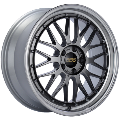 BBS LM 19x8.5 5x112 ET48 Diamond Black Center Diamond Cut Lip Wheel -82mm PFS/Clip Required BBS