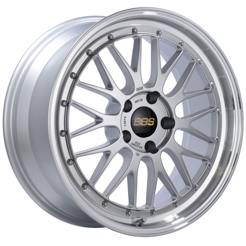 BBS LM 20x10 5x120 ET45 Diamond Silver Center Diamond Cut Lip Wheel -82mm PFS/Clip Required BBS