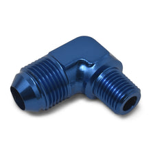 Load image into Gallery viewer, Russell Performance -4 AN to 1/8in NPT 90 Degree Flare to Pipe Adapter (Blue)