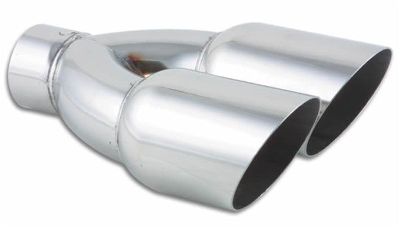 Vibrant Dual 3.5in Round SS Exhaust Tip (Single Wall Angle Cut) - eliteracefab.com