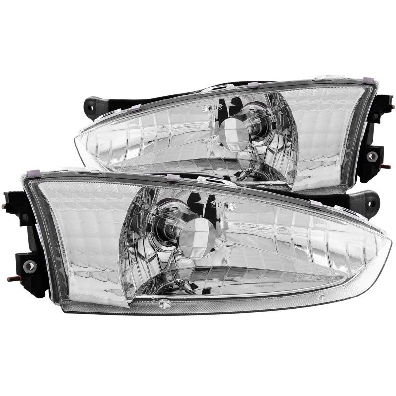 ANZO USA Mitsubishi Mirage 2dr Crystal Headlights Chrome; 1997-2002 - eliteracefab.com