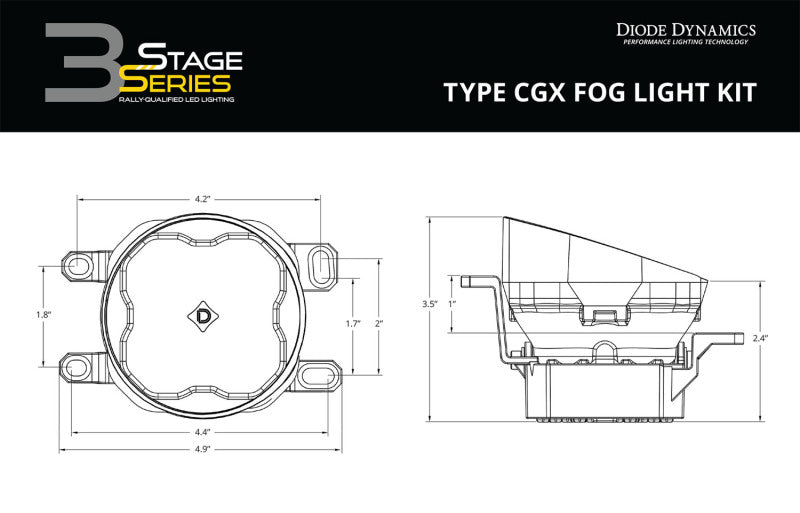 Diode Dynamics SS3 Sport Type CGX Kit ABL - Yellow SAE Fog