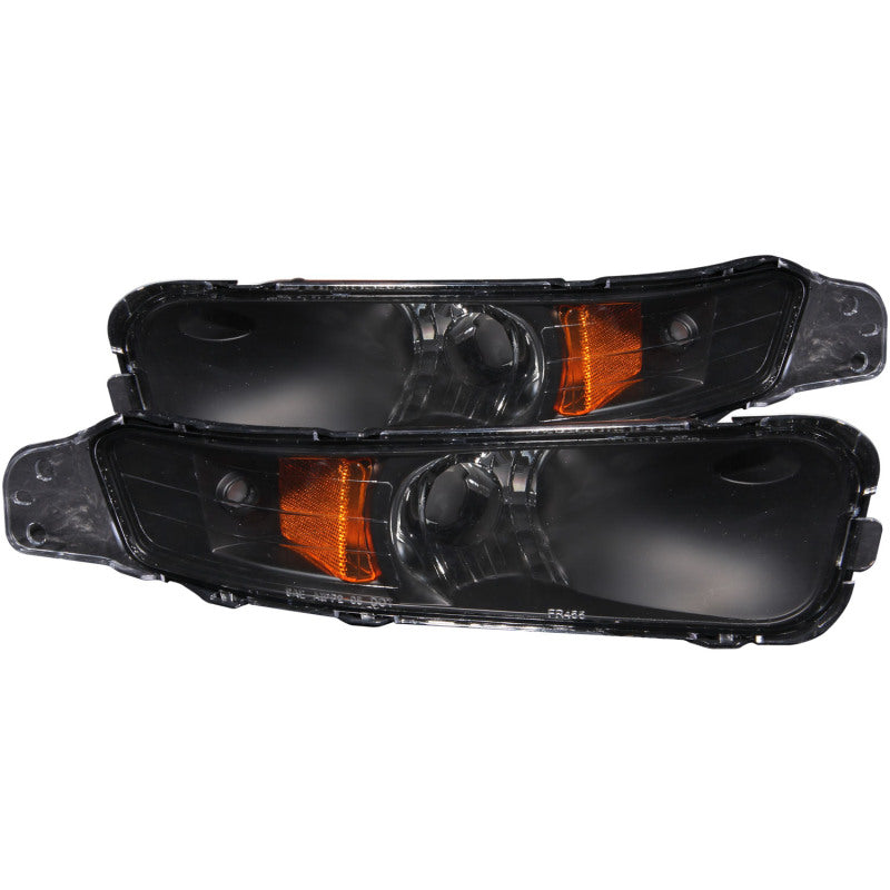 ANZO USA Ford Mustang Euro Parking Lights Black W/ Amber Reflector; 2005-2009 - eliteracefab.com