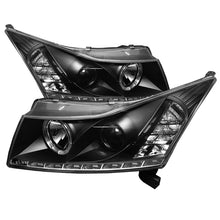 Load image into Gallery viewer, Spyder Chevy Cruze 11-14 Projector Headlights LED Halo -DRL Blk High H1 Low H7 PRO-YD-CCRZ11-DRL-BK - eliteracefab.com