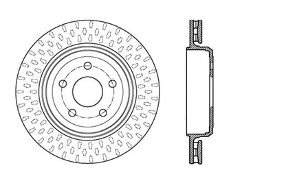 StopTech 12-15 Jeep Cherokee SRT8 Sport Slotted & Drilled Rear Driver Side Brake Rotor - eliteracefab.com