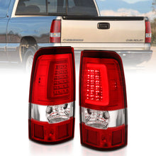 Load image into Gallery viewer, ANZO 2003-2006 Chevy Silverado 1500 LED Taillights Plank Style Chrome With Red/Clear Lens - eliteracefab.com