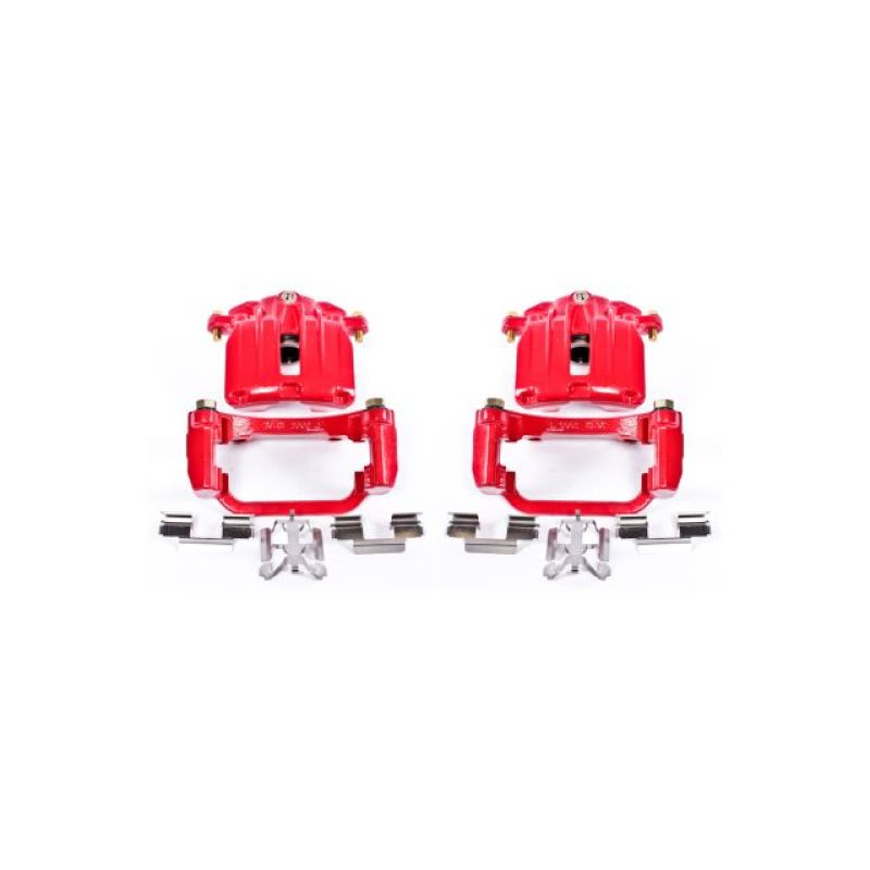 Power Stop 04-05 Cadillac DeVille Rear Red Calipers w/Brackets - Pair - eliteracefab.com