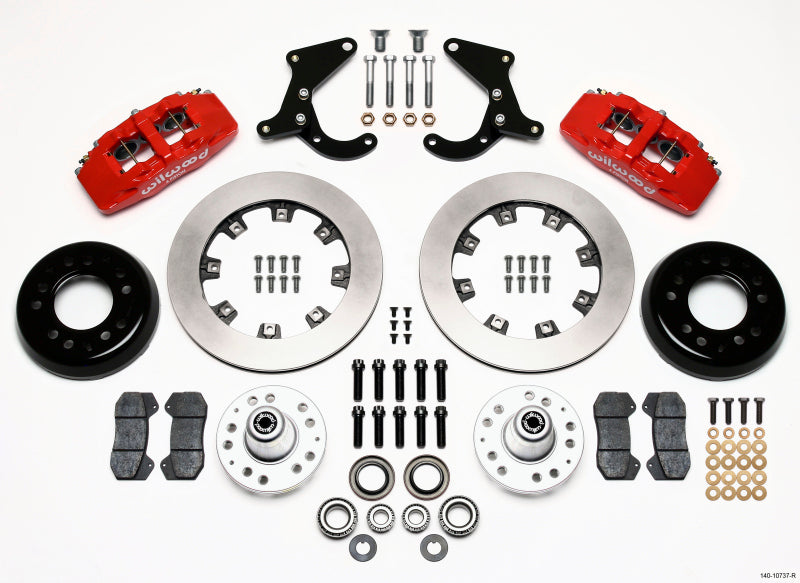 Wilwood Dynapro 6 Front Hub Kit 12.19in Red 55-57 Chevy Wilwood