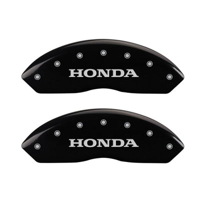 MGP 4 Caliper Covers Engraved Front & Rear Honda Black finish silver ch MGP