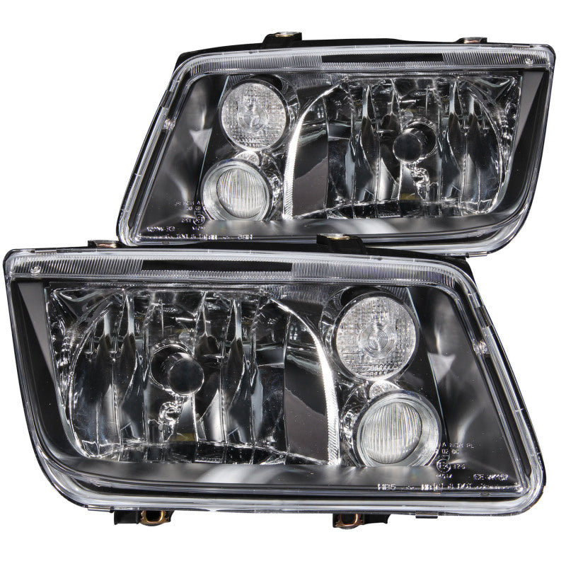 ANZO USA Volkswagen Jetta Mk4 Crystal Headlights Black W/O Bulbs; 1999-2005 - eliteracefab.com