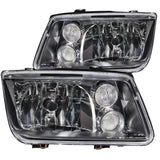 ANZO USA Volkswagen Jetta Mk4 Crystal Headlights Black W/O Bulbs; 1999-2005