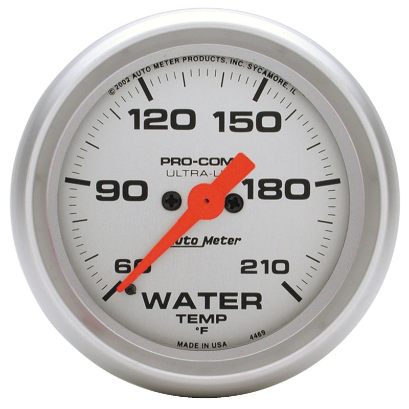 Autometer Ultra-Lite 52mm 60-210 Deg F Electronic Water Temp Gauge 4369