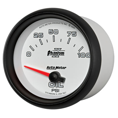 Autometer Phantom II 2 5/8in 0-100 PSI Short Sweep Electronic Oil Pressure Gauge 7827